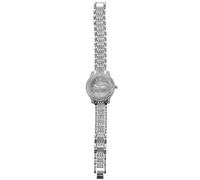 LIOOBO Men Elegant Rhinestone Wrist Watch with Strap Stylish Silver Quartz Timepiece for Business and Casual Wear for Any Occasion