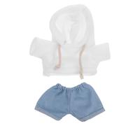 LIOOBO Mini Doll Clothes Set - Plush Bear Hoodie And Pants Outfit Mini Clothes for 30 Cm Dolls Stuffed Animals Kids Playtime