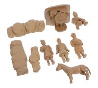 LIOOBO Mini Terracotta Warriors Collectible Figurines Set of 9 PVC Plastic Statues with Horses, Creative Desktop Decor for Indoor Tabletop Display and Office Ornament