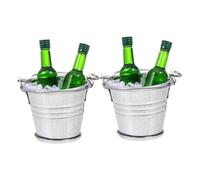 LIOOBO Miniature Ice Bucket Set with Crushed Ice Rocks and Small Beer Bottles for Dollhouse Bar Decor Realistic House Drink Accessories for Fairy Gardens and Creative Displays Collectors