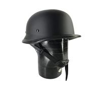 LIOOBO Motorcycle Half Face Helmet German Style Open Face Cruiser Chopper Biker Skull Cap Helmet Motorbike Vehicle Equipment for Racing Other Outdoor Sports(Black)