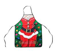 LIOOBO Novelty Christmas Aprons for Women - Men Christmas Kitchen Apron s Cooking Red Santa Naughty Baking for Xmas Party
