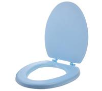 LIOOBO Padded Foam Toilet Seat Elongated Design with Thickened Material and Enhanced Support, Suitable for 12-16cm Hole Spacing, Easy Removal Bathroom Toilet Seat Replacement Part in Blue