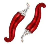 LIOOBO Pepper Chilli Brooch Pins 2Pcs with Alloy and Rhinestone, Secure Pin Mechanism, Suitable for Festivals and Casual Wear Accessories