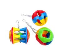 LIOOBO Plastic Hollow-Out Ball Parrot 3pcs with Feet Grasp for Pet Exercise and Entertaining Activity