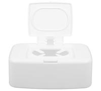 LIOOBO Portable Plastic Wet Wipe Dispenser Box with Button White Wipes Container for Nursery Living Room Bedroom Use