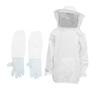 LIOOBO Professional Beekeeper Suit with Breathable Polyester Jacket and Thick Protective Gloves Beekeeping Clothing with Veil for Men and Women Resistant Safety Gear for Bee Keeping