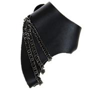 LIOOBO Punk Gothic Fingerless Leather Gloves Hand Chain Rivets and Wristband Accessory for Women for Street Dance and Rock Performances