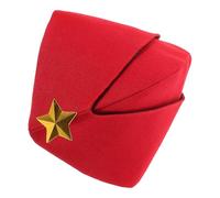 LIOOBO Red Sailor Beret Cap for Women Boat-shaped Marine Officer Hat Breathable Nautical Dance Performance Headwear for Yacht and Costume Accessories