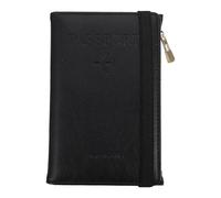 LIOOBO RFID Blocking Passport Holder and Travel Document Organizer, Black Pu Leather Cover with Card Slots for Secure Passport and Credit Card Protection, Compact Travel Accessory