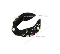 LIOOBO Rhinestone and Faux Pearl Knotted Headband for Women Lightweight Sparkly Hairband with Elegant Embellishments Comfortable Face Washing Accessory for Parties and Daily Wear