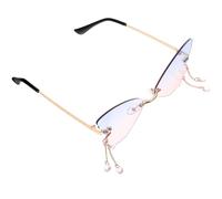 LIOOBO Rimless Butterfly Sunglasses for Women with PC Frame, Practical and Versatile Party Glasses Suitable for Outdoor and Street Style, Trendy Fashion Eyewear