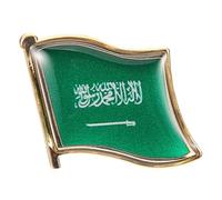 LIOOBO Saudi Arabia Flag Lapel Pin Metal Brooch for Men Collectible Souvenir Badge Crystal Enamel Country Flag Accessory for Hat Shirt Suit