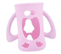 LIOOBO Silicone Baby Bottle Sleeve and Glass Baby Bottle Cover Handle for Infant Feeding 240ml Pink Anti-Drop Protective Sleeve for Newborns