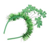 LIOOBO St Patricks Day Shamrock Headband with Green Tinsel, Women’s Decorative Hair Accessory for Irish Festival Party, St Patrick Holiday Photo Prop Headpiece