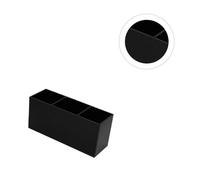 LIOOBO Three Compartments Cosmetic Brush Holder with Storage Case, Black Desktop Makeup Pen Organizer for Office and Home, Multifunctional Cosmetic Brush Container and Sundries Storage Box