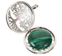 LIOOBO Tree of Life Hollowed Pendant Charm for Jewelry Making Retro Symbolic Stone Charm for Necklace and Bracelet Crafting Versatile DIY Accessory for Elegant Wear