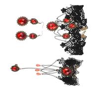 LIOOBO Victorian Halloween Lace Choker Necklace with Adjustable Screw Clasp Black Soft Premium Lace Angled Necklace Gothic Steampunk Retro Jewelry for Cosplay and Wedding