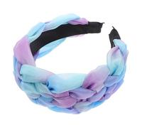 LIOOBO Wide Braided Headband for Women Stylish Turban Hair Accessory for Parties Holidays Daily Use Comfortable Versatile Hairband with Modern Design Purple Blue
