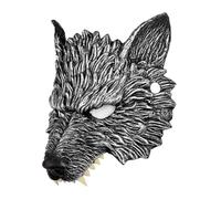LIOOBO Wolf Mask Half Face Cosplay Werewolf Mask Foam Material One Size Fits Most Halloween Party Accessory