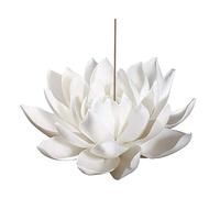 Lioong Ceramic Lotus Incense Burner, Flower Insence-Stick Holder with Ash Catcher Incent Holder for Sticks Cones Yoga Studio Living Room Home Decor