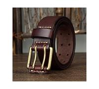 LIOONS Fashion Belt 3.8cm Wide 100% Genuine Leather Belt for Men's Fashion Jeans Belt with Copper Double Needle Buckle for Work and Business Comfortable