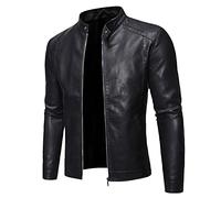 LIOPJH Men Faux Leather Jacket Motorcycle Black Chaqueta De Cuero Masculina Outwear PU Leather Coats
