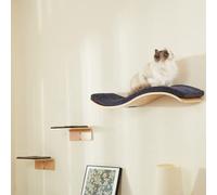 LIORCE Cat Wall Shelf with Two Steps - Wave Cat Shelves and Perches for Sleeping, Playing, Climbing, and Lounging