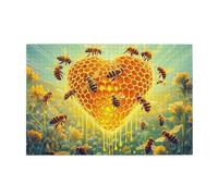 Liorosa 1000 Pcs Jigsaw Puzzle For Adults - Golden Honeycomb Heart, Detailed Wooden Puzzle With Realistic Bees & Dripping Honey,Exploratory Hobbies And Challenges,Enjoy The Puzzles Solving Process