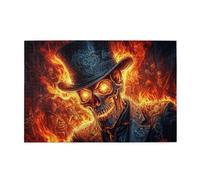 Liorosa 1000 pcs jigsaw puzzle for adults - gothic gentleman skeleton in flames,wonderful imagination,vibrant colors,unique artwork for adult,exercise hands-on ability and thinking patience