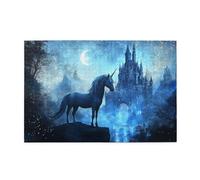 Liorosa 1000 Pcs Jigsaw Puzzles - Enchanted Unicorns & Moonlit Castle,Fantasy Wooden Puzzle For Adults,Challenging & Magical Night Scene,Suitable For Party Game Nights,Stress Relieving Pleasure