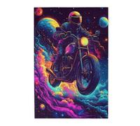 Liorosa 1000 Pcs Puzzle For Adults Lit Astronaut Motorcycle Trip Through Planets And Nebulas. Stress - Relieving Fun And A Feast For The Eyes,Ideal For Art And Space Lovers,Wonderful Imagination