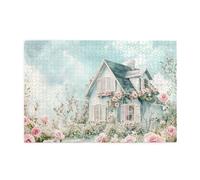 Liorosa 1000 piece adult jigsaw puzzles - enchanted cottage roses, dreamy landscape art, challenging & relaxing for adults,brainstorming for stress relief,enjoy the puzzle solving process