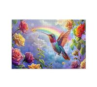 Liorosa 1000 Piece Jigsaw Puzzle For Adults Bird Paradise, Beautiful Rainbow Garden Wonderland,Forget The Troubles Of Life,Exercise Hands-On Skills And Thinking,Unique And Beautiful Design
