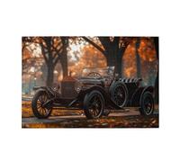 Liorosa 1000 Piece Puzzle For Adults Golden Hour,1920s Convertible In Maple Forests With Cobbled Path,Vintage Classic Aesthetics,Suitable For Family Leisure And Entertainment