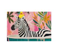 Liorosa 1000 piece vibrant jigsaw puzzle bubbles bath animal, striped zebra lounging in tub, premium wooden whimsical art,pieces fit together perfectly,suitable for family recreation