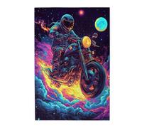 Liorosa 1000 Piece Vibrant Jigsaw Puzzle Interstellar Adventure - Motorcycling Through Cosmic Stardust, A Mind - Bending Challenge With Every Piece Telling A Story Of The Vast Universe