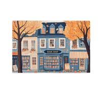 Liorosa 1000 Pieces Of Adult Wooden Puzzle Autumn Bookstore,Exquisite Town Street Scenery,Pieces Fit Together Perfectly,Unique And Beautiful Design,Enjoy The Puzzle Solving Process