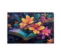 Liorosa 1000 pieces of adult wooden puzzle botanical revelation,challenging magical book puzzle,every piece is unique,ideal for relaxation and family fun,gift for book and reading lovers