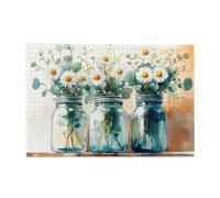 Liorosa 1000 Pieces Of Adult Wooden Puzzle Botanical Serenity,Watercolor-Style Floral Arrangement In Glass With Soft Sunlight Effect,Complete With Family And Friends,Brain Challenge