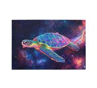 Liorosa 1000 Pieces Of Adult Wooden Puzzle Starry Sea, Colorful Turtles Travel The Universe,Every Piece Is Unique,Exploratory Hobbies And Challenges,Relax And Enjoy The Fun Of Solving Puzzles