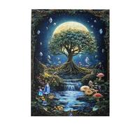 Liorosa 500 Pcs Jigsaw Puzzle For Adults - Enchanted Moonlight Tree With Waterfall & Crystals, Mystical Wooden Puzzle, Fantasy Challenge Gift,Brainstorming For Stress Relief,Gift For Friend