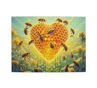 Liorosa 500 Pcs Jigsaw Puzzle For Adults - Golden Honeycomb Heart, Detailed Wooden Puzzle With Realistic Bees & Dripping Honey,Exploratory Hobbies And Challenges,Enjoy The Puzzles Solving Process