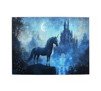Liorosa 500 Pcs Jigsaw Puzzles - Enchanted Unicorns & Moonlit Castle,Fantasy Wooden Puzzle For Adults,Challenging & Magical Night Scene,Suitable For Party Game Nights,Stress Relieving Pleasure