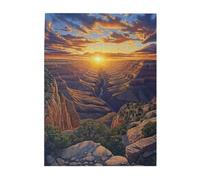 Liorosa 500 Piece Jigsaw Puzzle For Adults Gulch Radiance,Golden Sunburst Through Majestic Rock At Dusk, Premium Wooden Landscape Art,Deep Relaxation For Yourself,Gifts For Friends And Family
