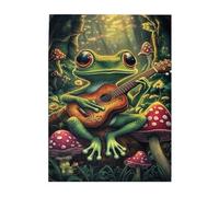 Liorosa 500 Piece Puzzle For Adults Frog'S Forests Concert,Wooden Puzzle With Sunbeams & Fairy-Tale Mushrooms,Ideal For Party Game Nights,Gifts For Friends And Family