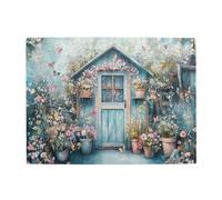 Liorosa 500 Piece Vibrant Jigsaw Puzzle Butterfly Haven,Sky-Blue Cottage Nestled In Rainbow Blooms With Wooden Fence, Relaxing Nature Puzzles,Every Piece Is Unique,Challenging Brain Exercise