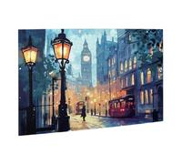 Liorosa 500 Pieces Of Adult Wooden Puzzle London'S Scenery Light,Ornate Victorian Retro Style,Pieces Fit Together Perfectly,Watercolor Art Scenery,Exercise Hands-On Skills And Thinking