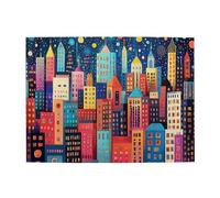 Liorosa Abstract City Night Jigsaw Puzzles For Adults 500 Pieces, Fun Color Design,Pieces Fit Together Perfectly,Wonderful Imagination,Enjoy Solving Puzzles With Family And Friends