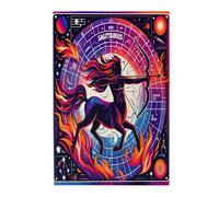 Liorosa Astral Sagittarius Jigsaw Puzzles For Adults 1000 Pieces, Flaming Centaur Drawing, Challenging Zodiac Art Wooden Jigsaw Puzzle,Ideal For Party Game Nights,Stunning Artwork